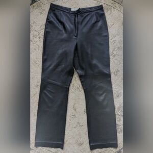 Valerie Stevens Women's Black Lambskin Leather Pants Size 10